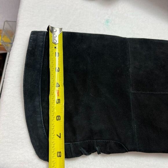 Sam Edelman Boots Womens 9 Kayla Over The Knee Black Suede Hi Heel Zip Lace Up - Picture 11 of 16